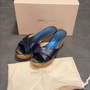 Jimmy Choo Wedge sandal Size 38 Navy